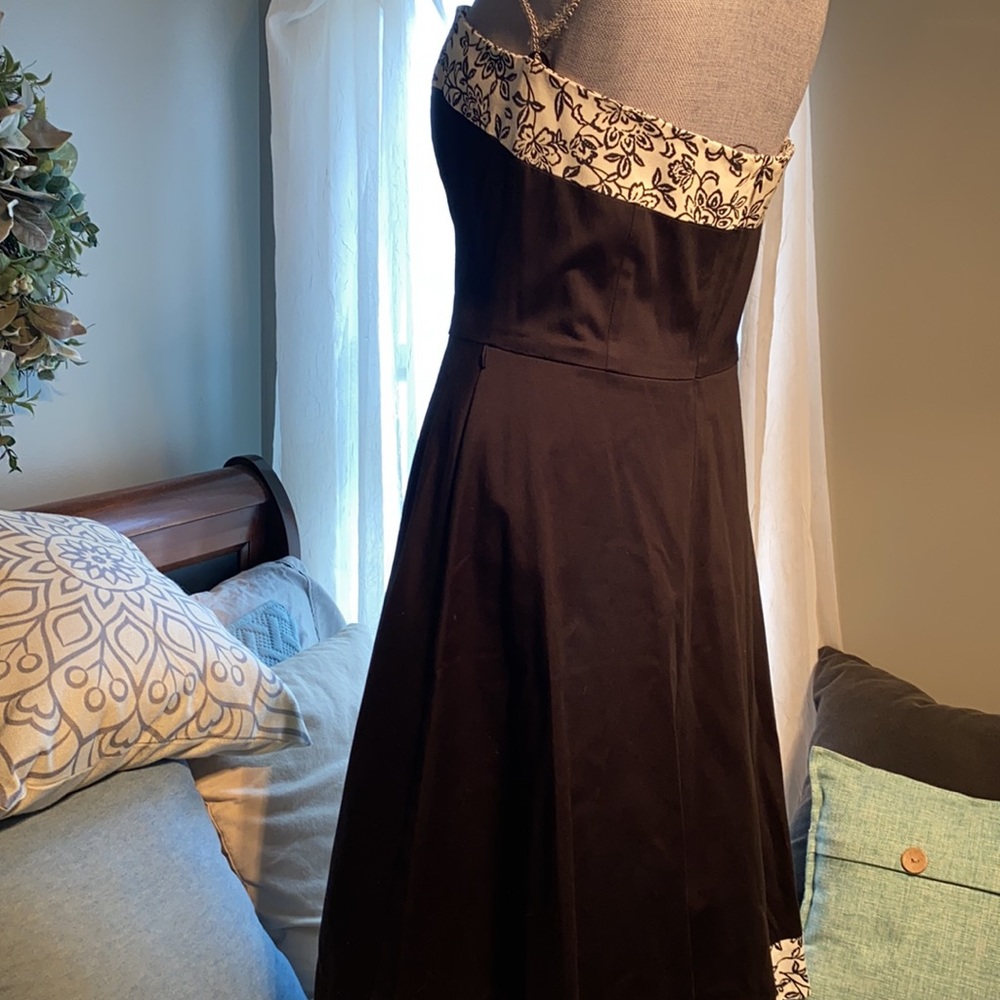White House Black Market Strapless Mid Length Dress Semi Formal party black 10 - Picture 3 of 9